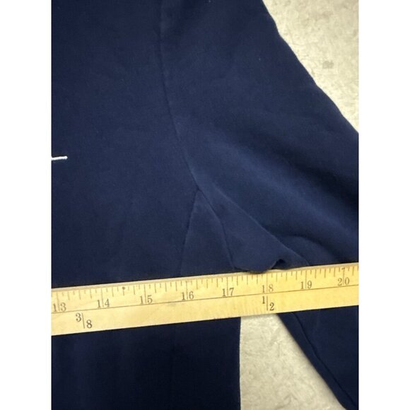 Lauren Ralph Lauren Women's Hooded Shirt 1/2 Zip Active Navy Blue Preppy Coastal - Picture 3 of 6